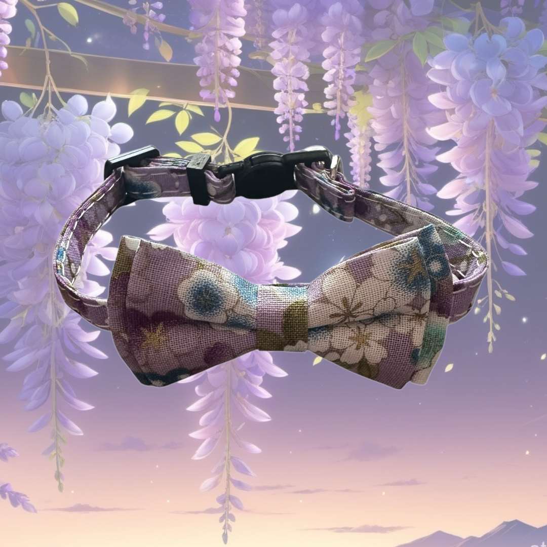 Fuji Sora – "Wisteria Sky"- Japanese Bowtie Cat Collar