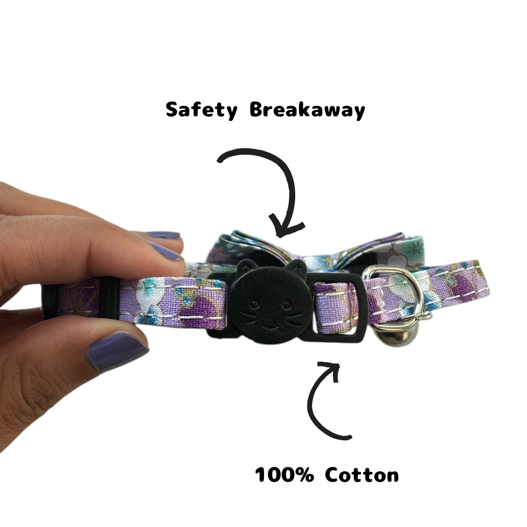 Fuji Sora – "Wisteria Sky"- Japanese Bowtie Cat Collar