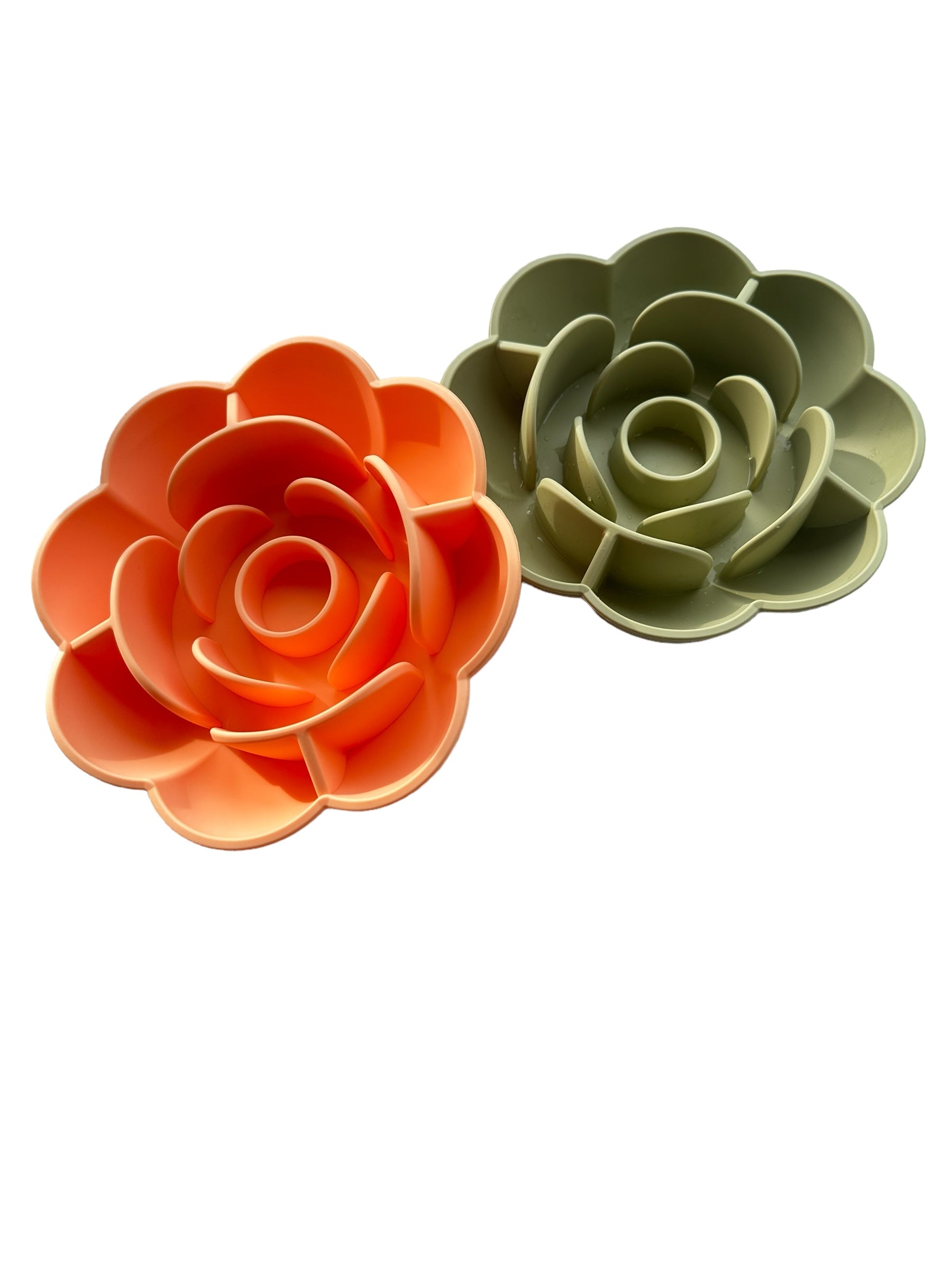 Flower bowl slow feeder for pets